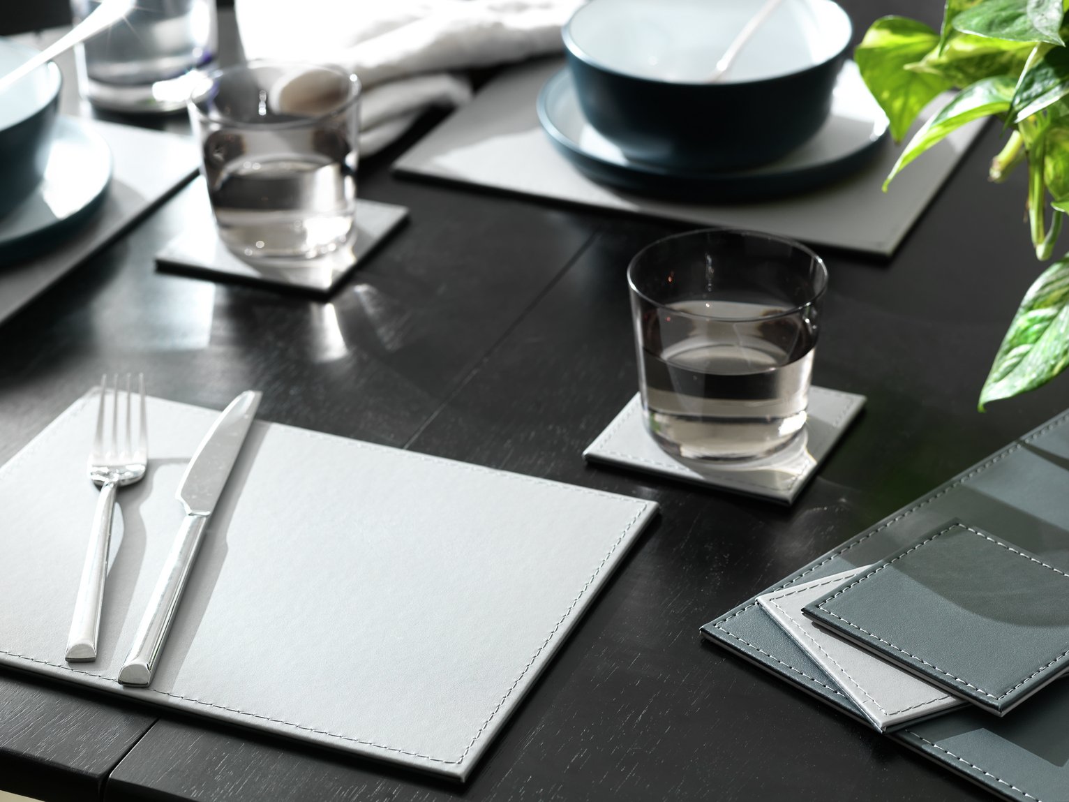 Habitat Faux Leather Set of 4 Placemats and Coasters Set