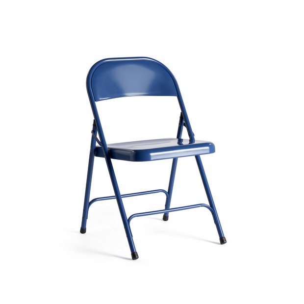 Buy Habitat Macadam Metal Folding Chair Blue Dining chairs Argos