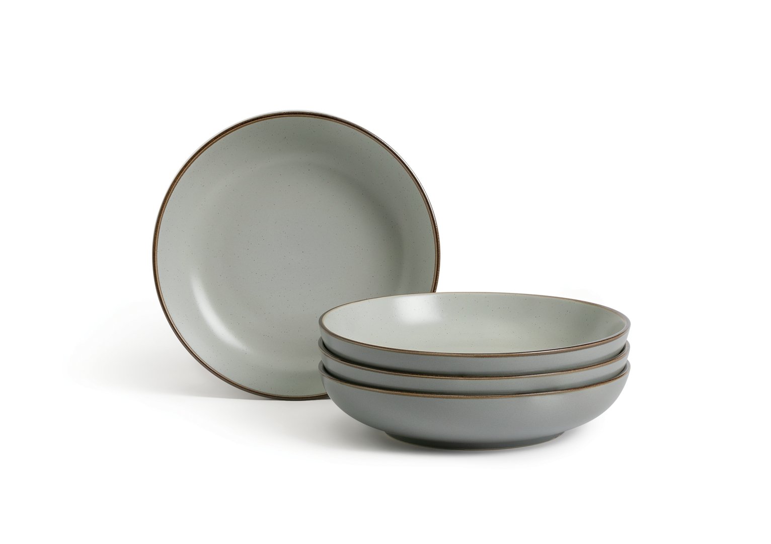 Habitat Speckle 4 Piece Stoneware Pasta Bowl - Grey