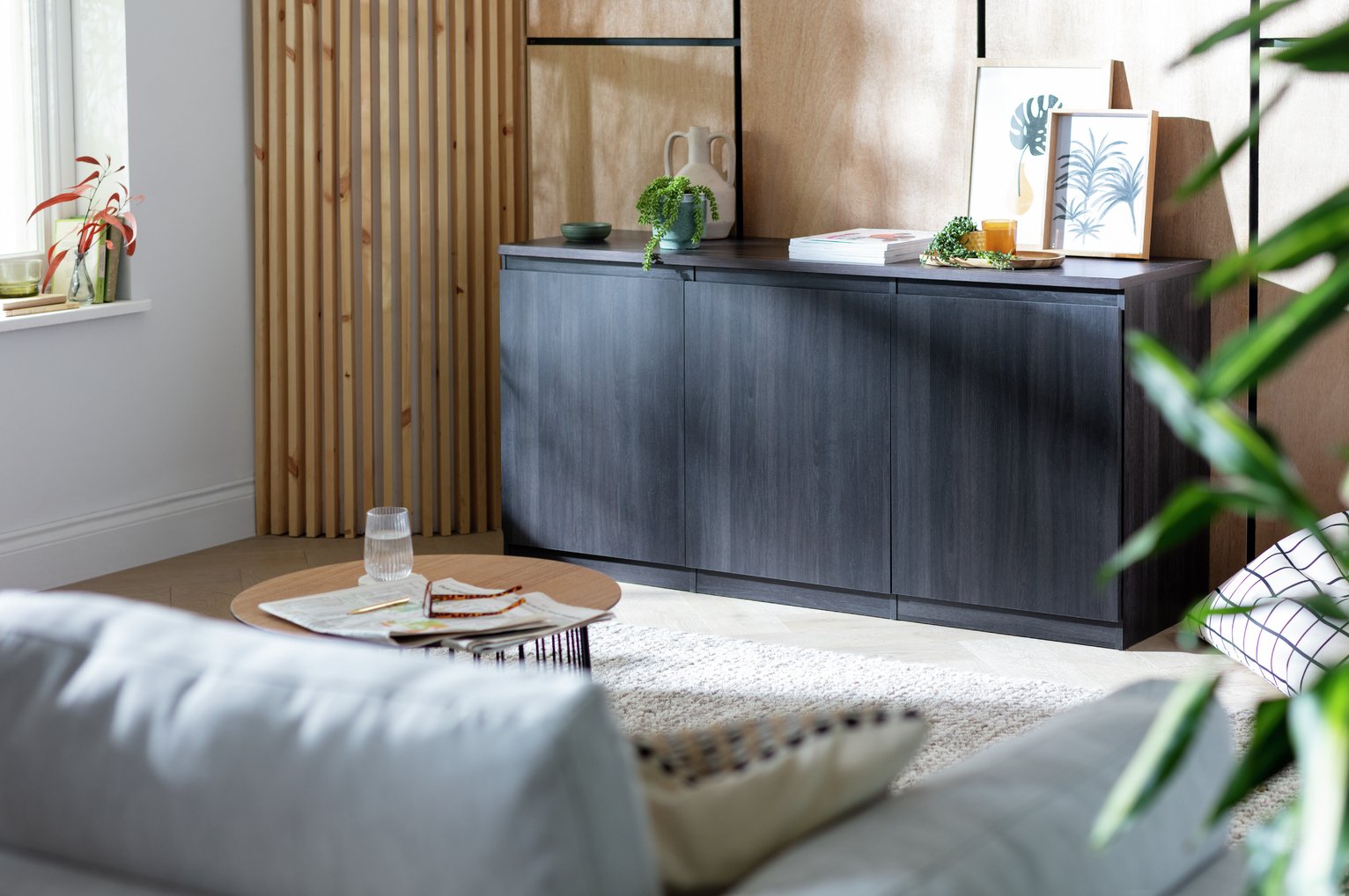 Argos Home Jenson 3 Door Sideboard - Black Brown