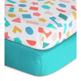 Habitat Kids Cotton Shapes 2 Pack Fitted Sheets