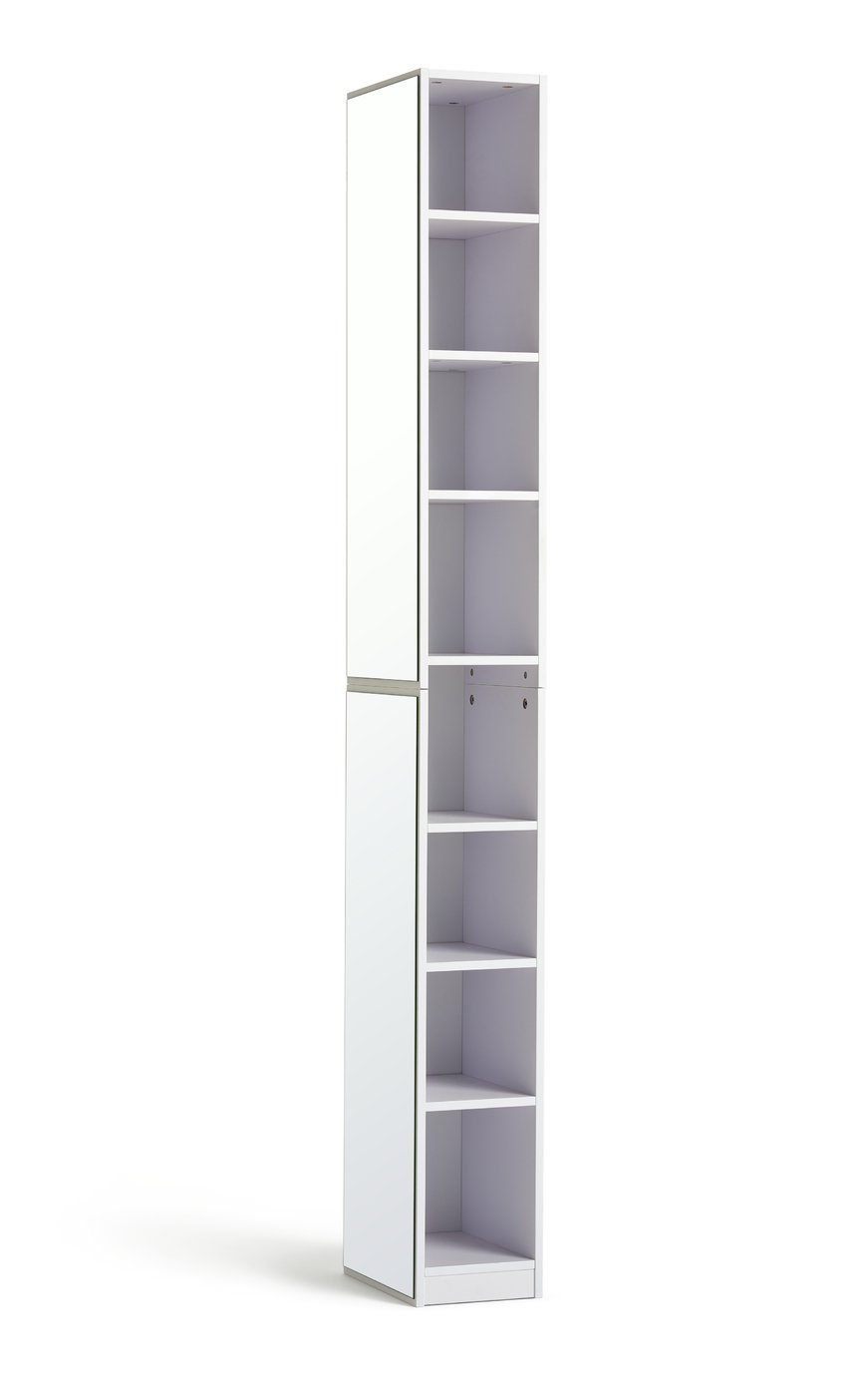 Argos Home Prime Mirrored Narrow Tallboy - White