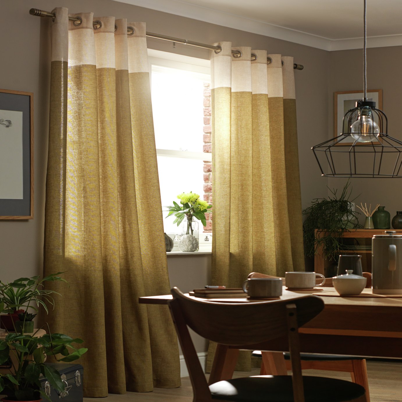 Habitat Eyelet Curtains - Natural - 168x183cm