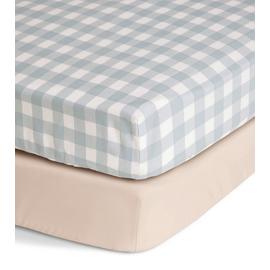 Habitat Kids Cotton Gingham 2 Pack Fitted Sheets