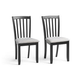 Argos Home Banbury Pair of Wood Dining Chairs - Black