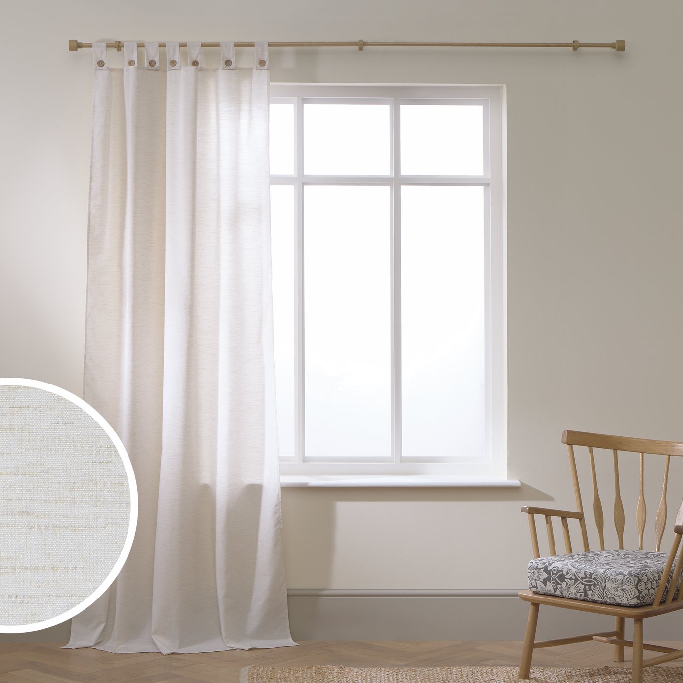 Habitat Button Voile Natural 