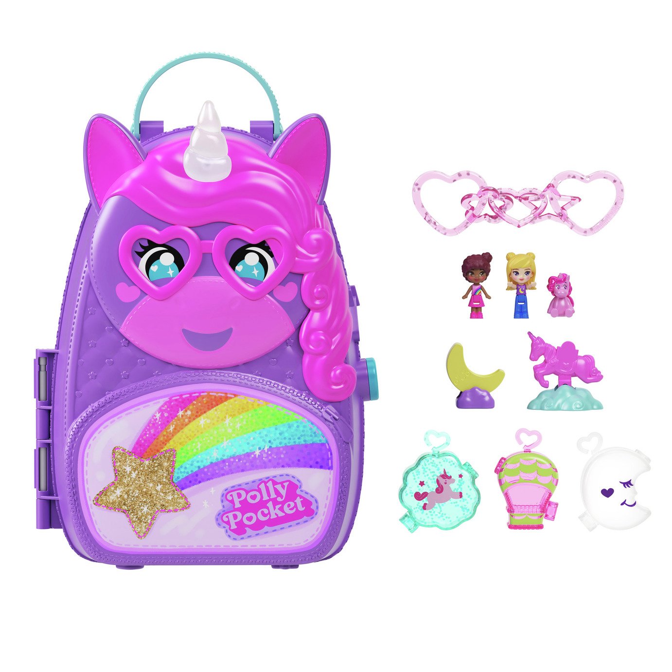 Polly Pocket Unicorn Travel Backpack Playset with 2 Micro Dolls & Accessories