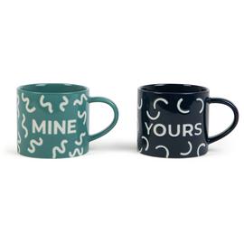 Habitat Yours & Mine Slogan Set of 2 Mugs