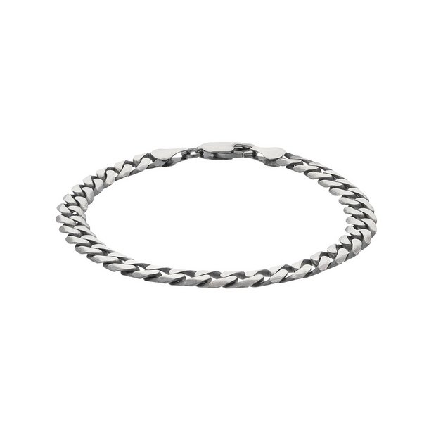 Mens Bracelet Oxidized Silver Cuff