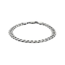 Revere Men's Sterling Silver Oxidised Curb Bracelet