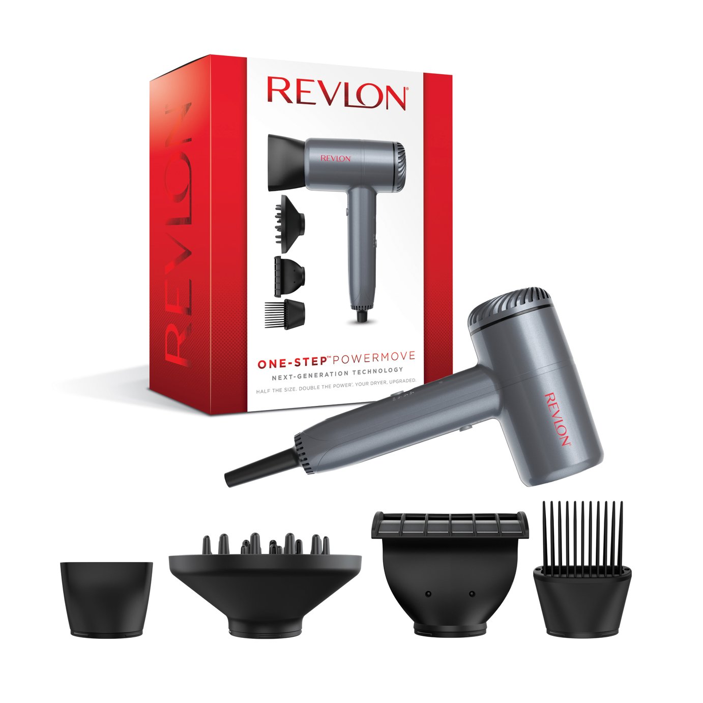 Revlon One-Step PowerMove 1600W Hair Dryer with 4 Attachments Hair Dryer