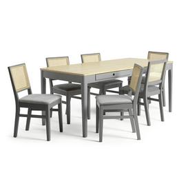 Argos Home Kalle Wood Dining Table & 6 Grey Chairs