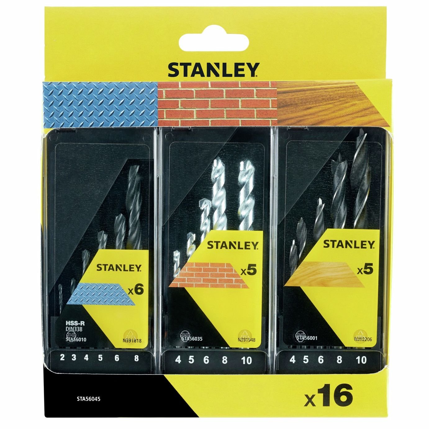 Stanley 16 Piece Mixed Drill Bit Cassette