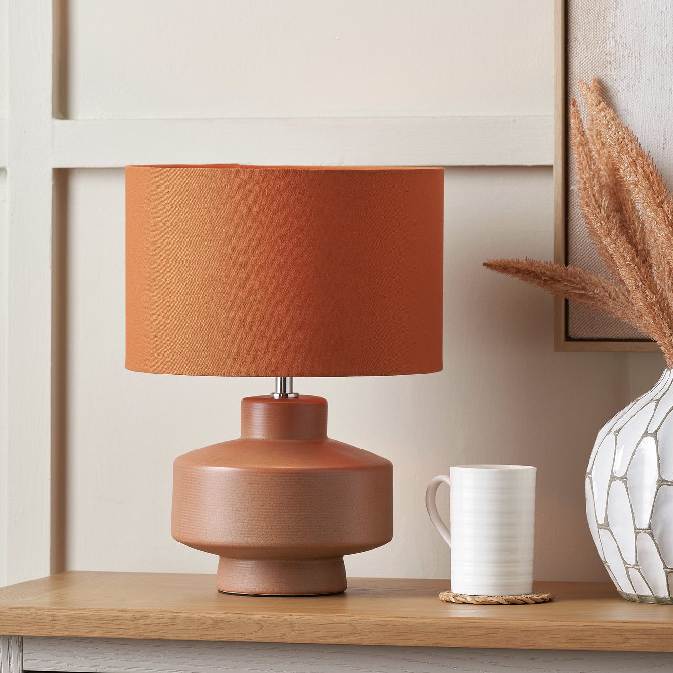 Pacific Elure Ceramic Crackle Table Lamp - Cinnamon