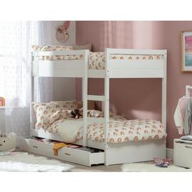 Habitat Rico Bunk Bed, Drawer & 2 Kids Mattresses - White