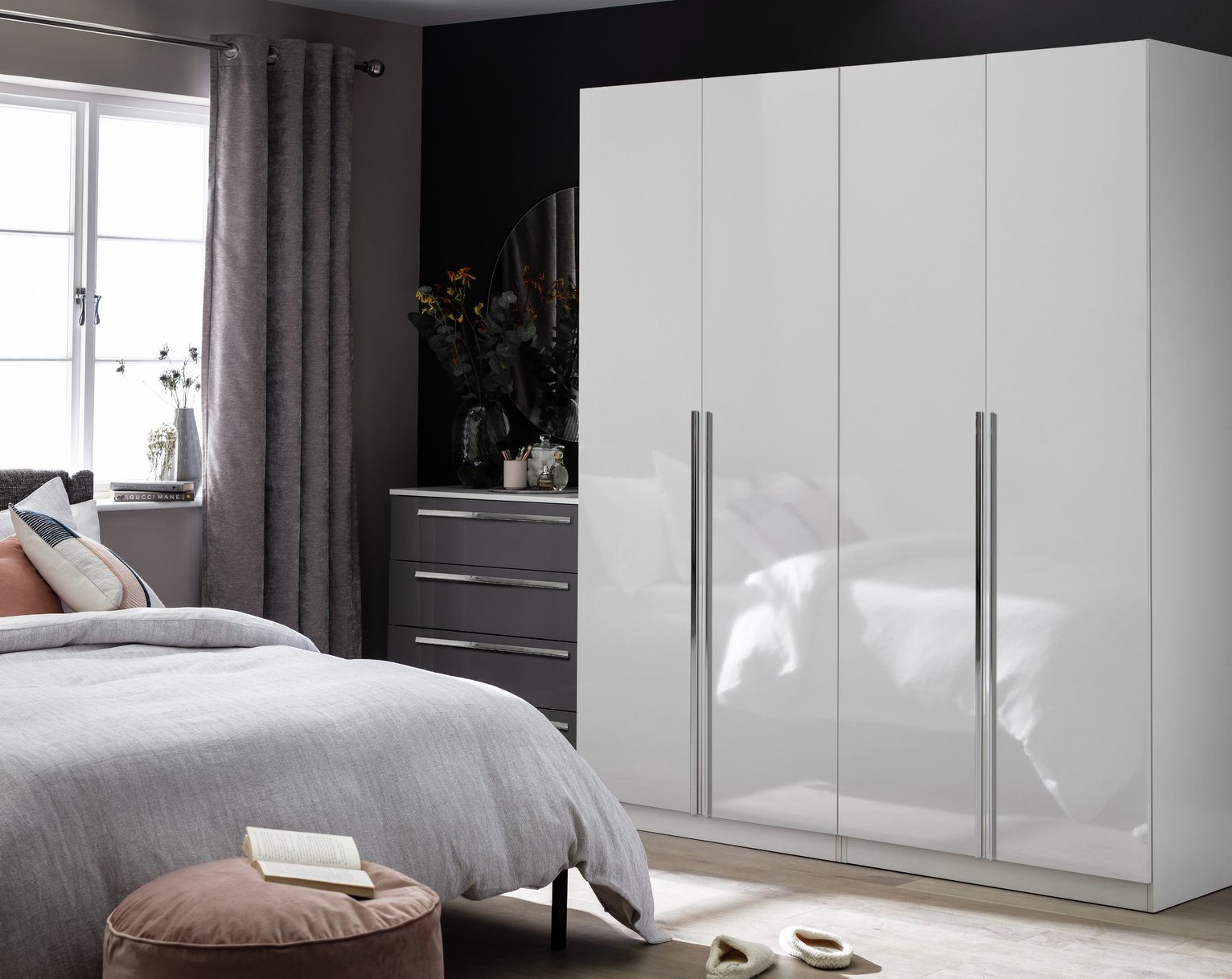 Habitat Munich 4 Door Wardrobe - White