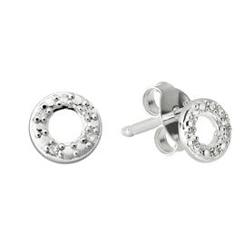 Revere Sterling Silver 0.02ct Diamond Circle Stud Earrings