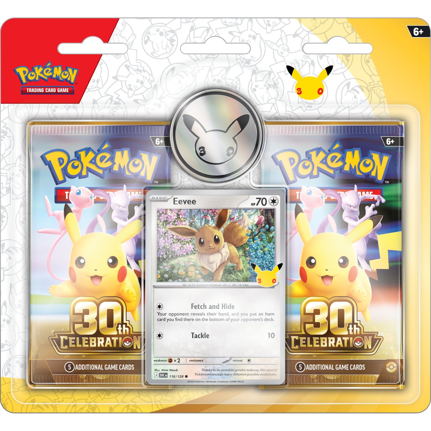 Pokémon 30th Celebration Booster Packs Eevee Trading Card