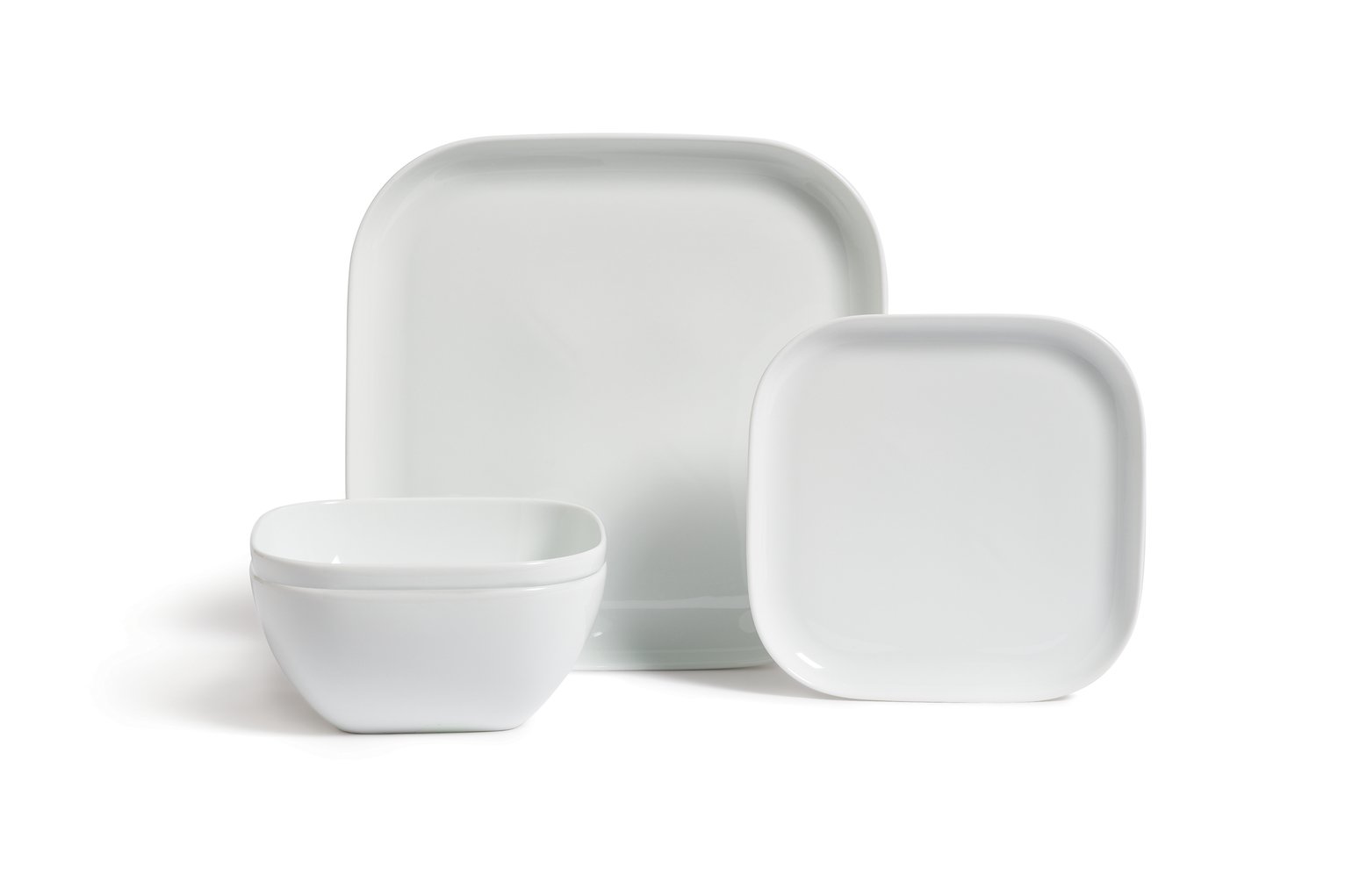 Habitat Riko Square 12 Piece Dinner Set - White