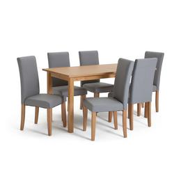 Argos Home Ashdon Solid Wood Dining Table & 6 Chairs