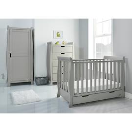 Obaby Stamford Mini Sleigh Cot Bed - Warm Grey 