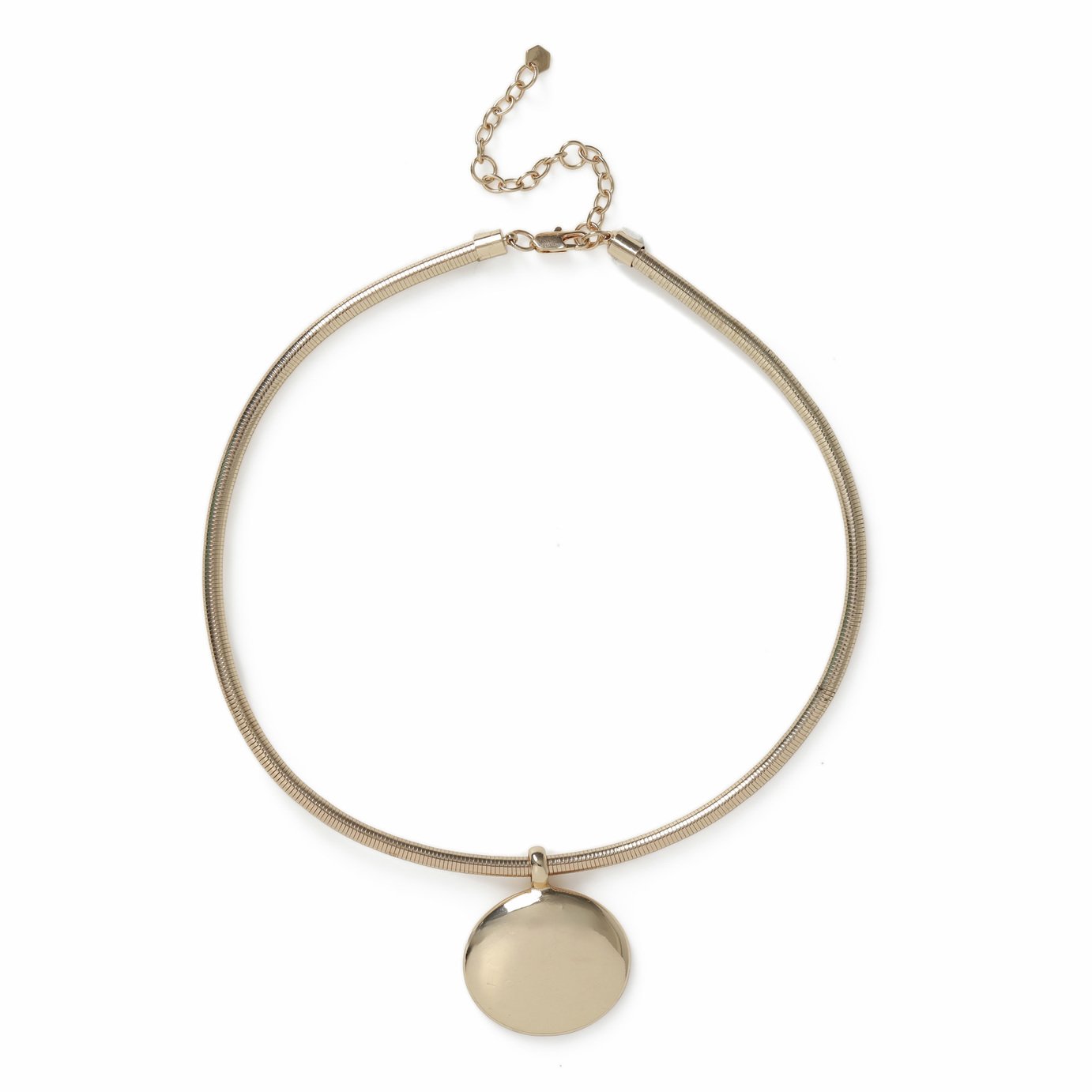 Freedom Gold Tone Clean Statement Pendant Necklace