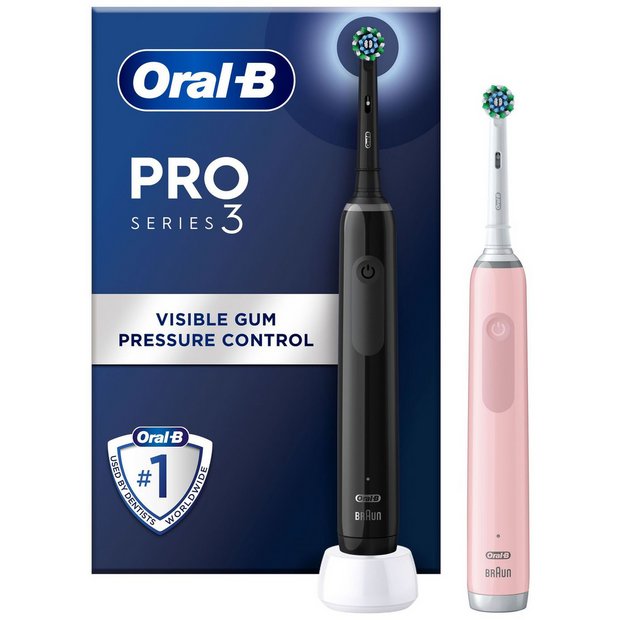 Zorgvuldig lezen Landgoed Panda Buy Oral-B Pro 3 3900 Cross Action Electric Toothbrush Duo Pack | Electric  toothbrushes | Argos