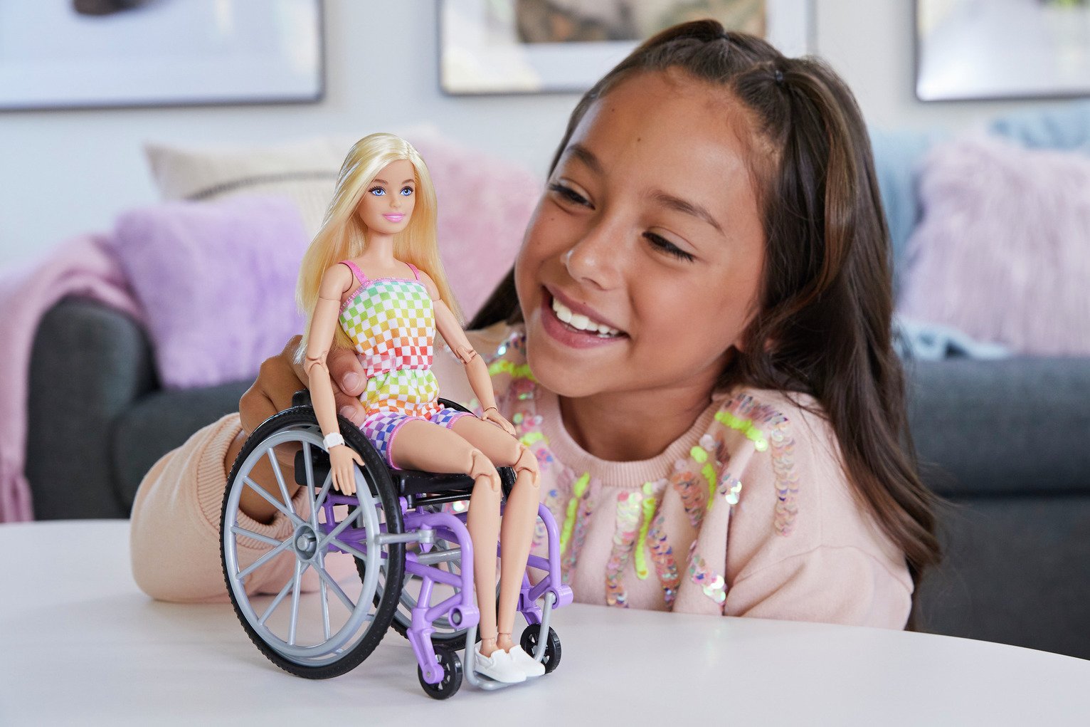 Barbie Fashionista Blonde Doll with Wheelchair & Ramp - 29cm