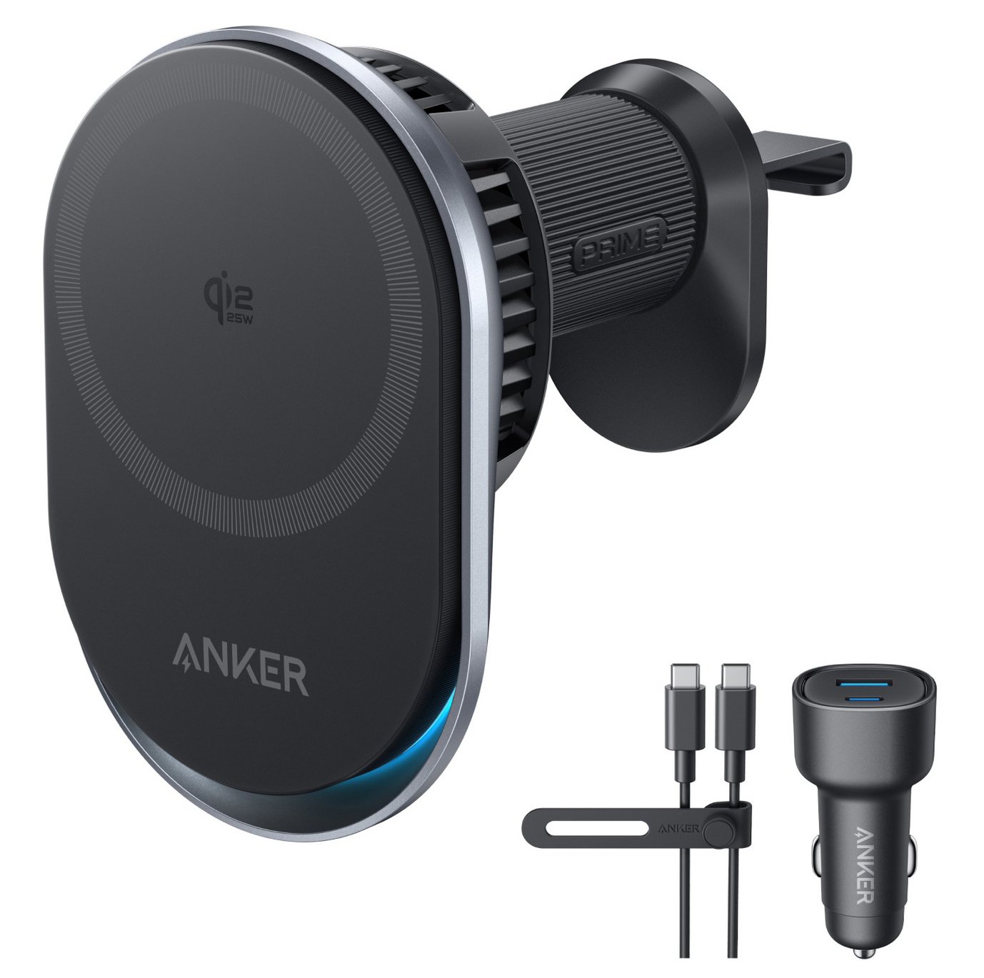 Anker Prime Qi2 25W Wireless Car Charger - Black