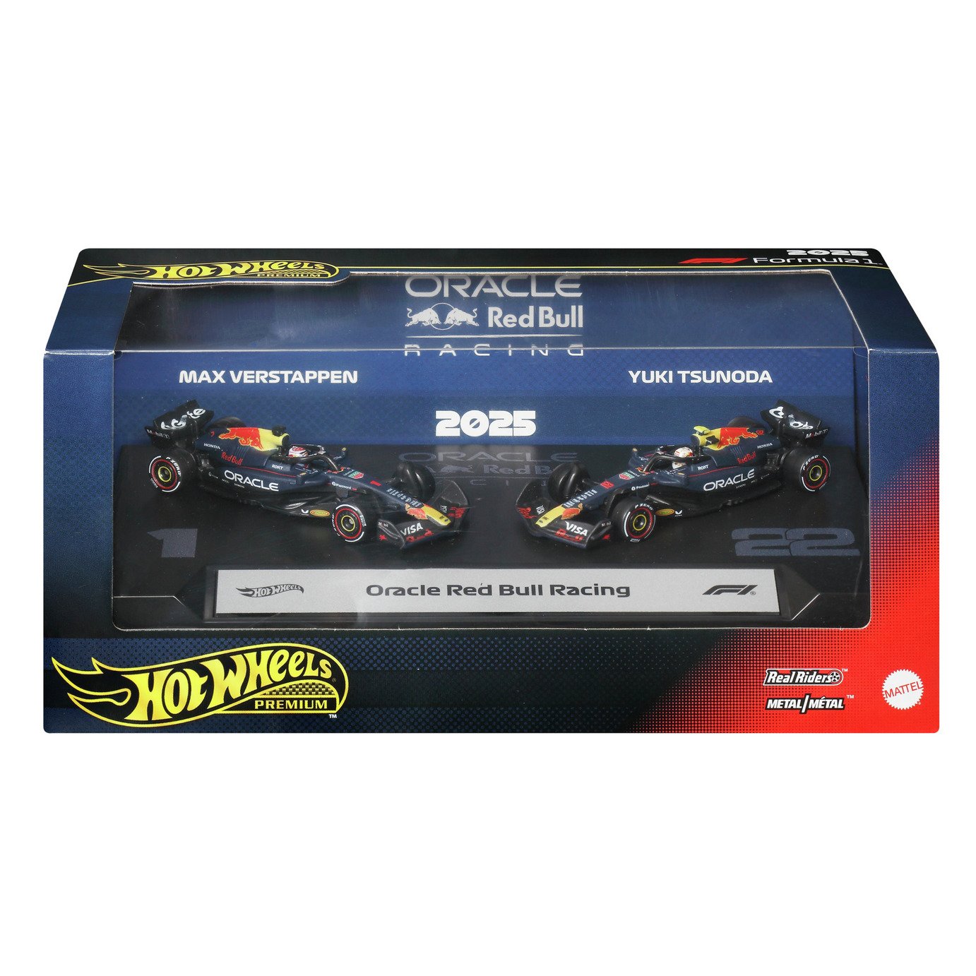 Hot Wheels Premium Formula 1 2-Pack of Toy Cars, Oracle Red Bull Racing