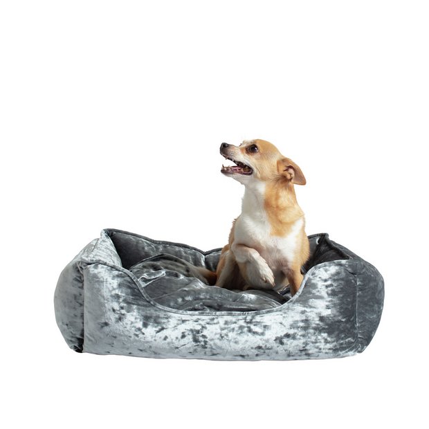 Crushed velvet personalised dog bed best sale