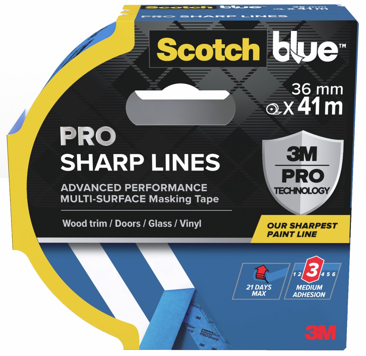 ScotchBlue PRO Sharp Lines Advanced Multi-Surface Masking Tape - 36mm x 41m