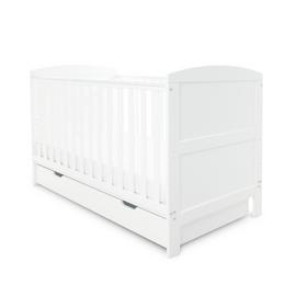 Ickle Bubba Coleby Cot Bed and Under Drawer - White