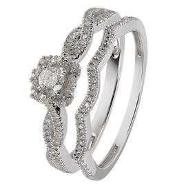 Revere 9ct White Gold 0.25ct Diamond Bridal Wedding Ring