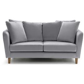 Habitat Roman 2 Seater Velvet Sofa - Grey
