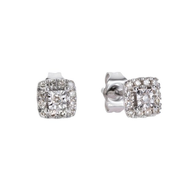 Vera Wang Love Collection 3/4 Princess-Cut Diamond Frame Stud Earrings ...