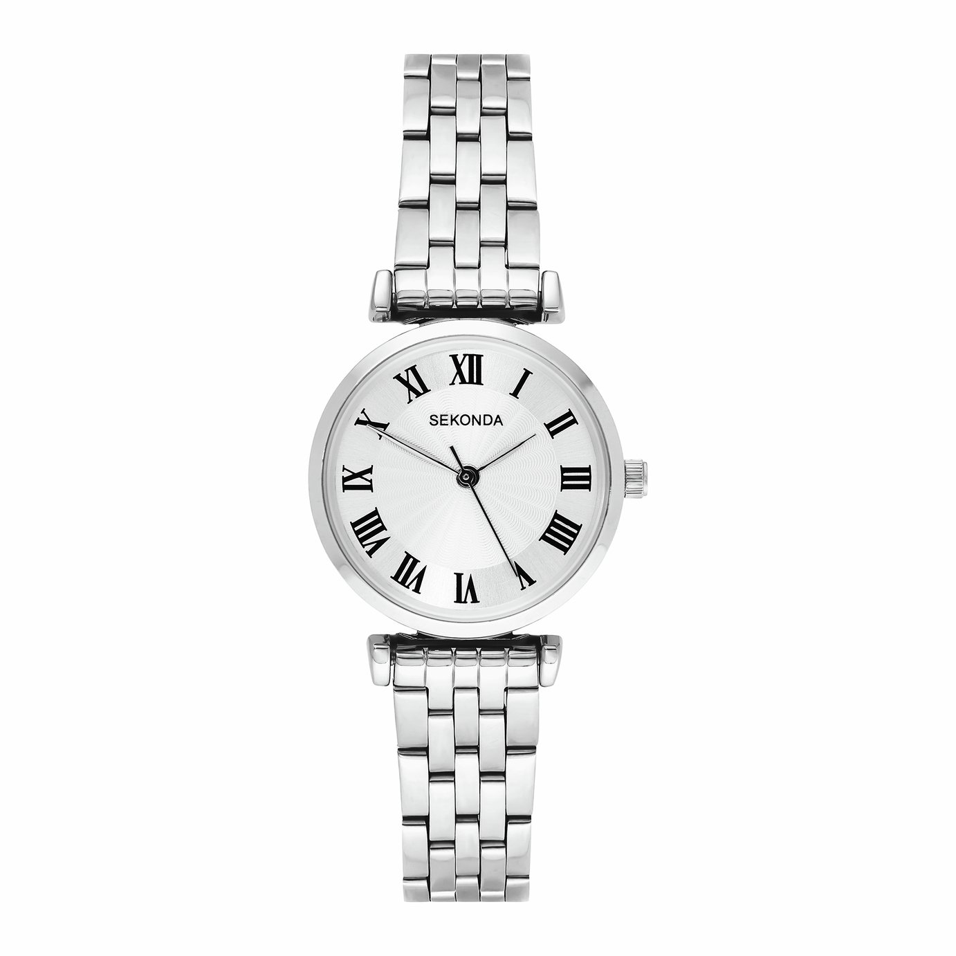 Sekonda Round Silver Tone Case Stainless Steel Bracelet Watch