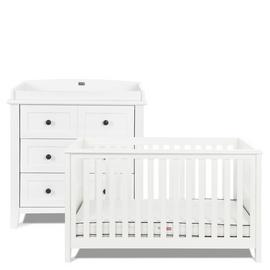 Silver Cross Nostalgia Cot Bed and Dresser - White