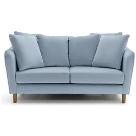 Habitat Roman 2 Seater Velvet Sofa - Blue