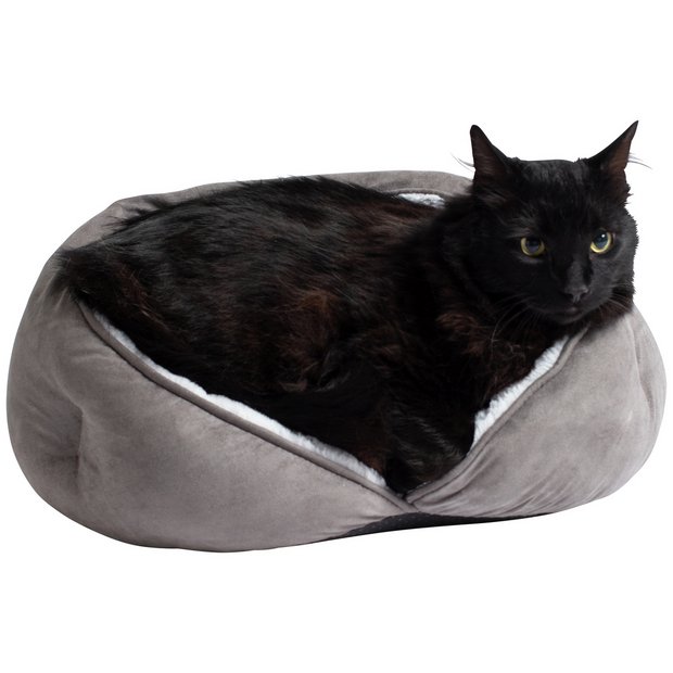 Buy Grey Suede and Faux Fur Cat Bed Dog beds Argos