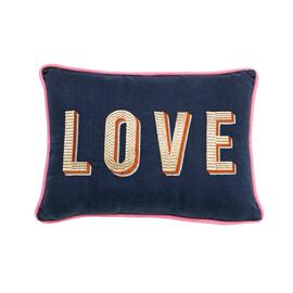 Argos Home Love Cushion - Navy Blue - 35x25cm