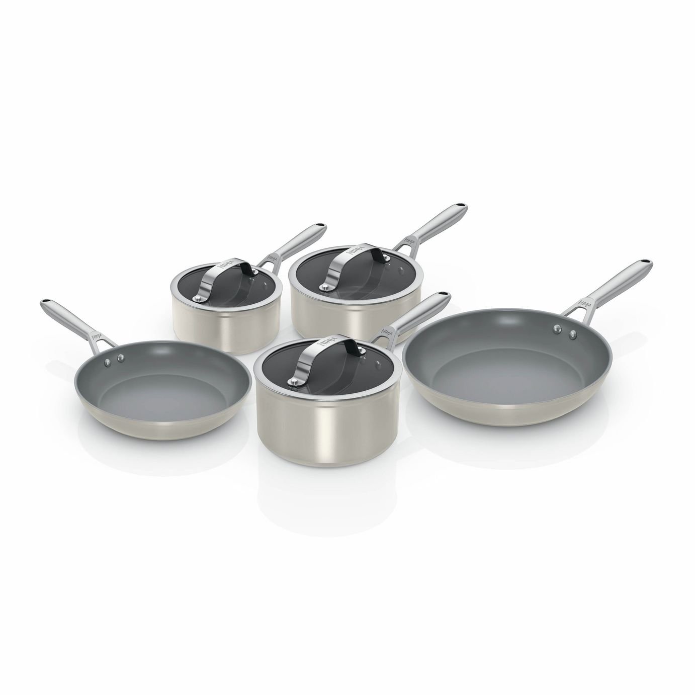 Ninja Ceramic Pro 5 Piece Aluminium Pan Set - Stone