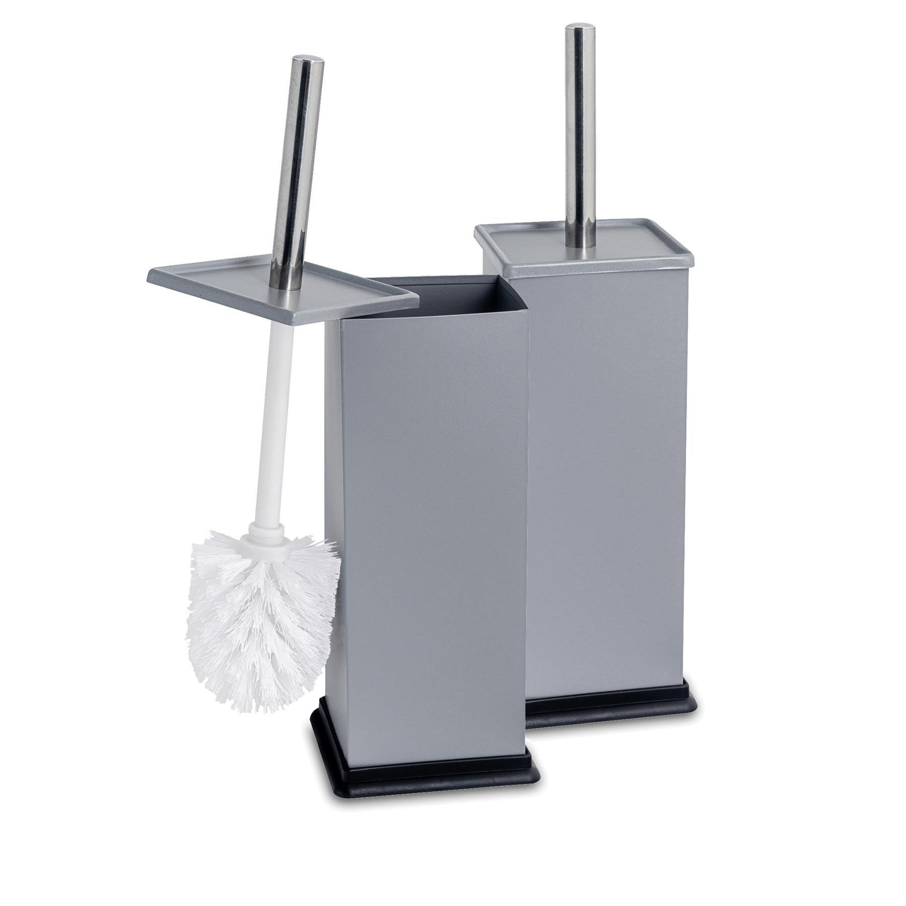 Harbour Housewares Square Toilet Brushes - Matt Grey - Pack of 2