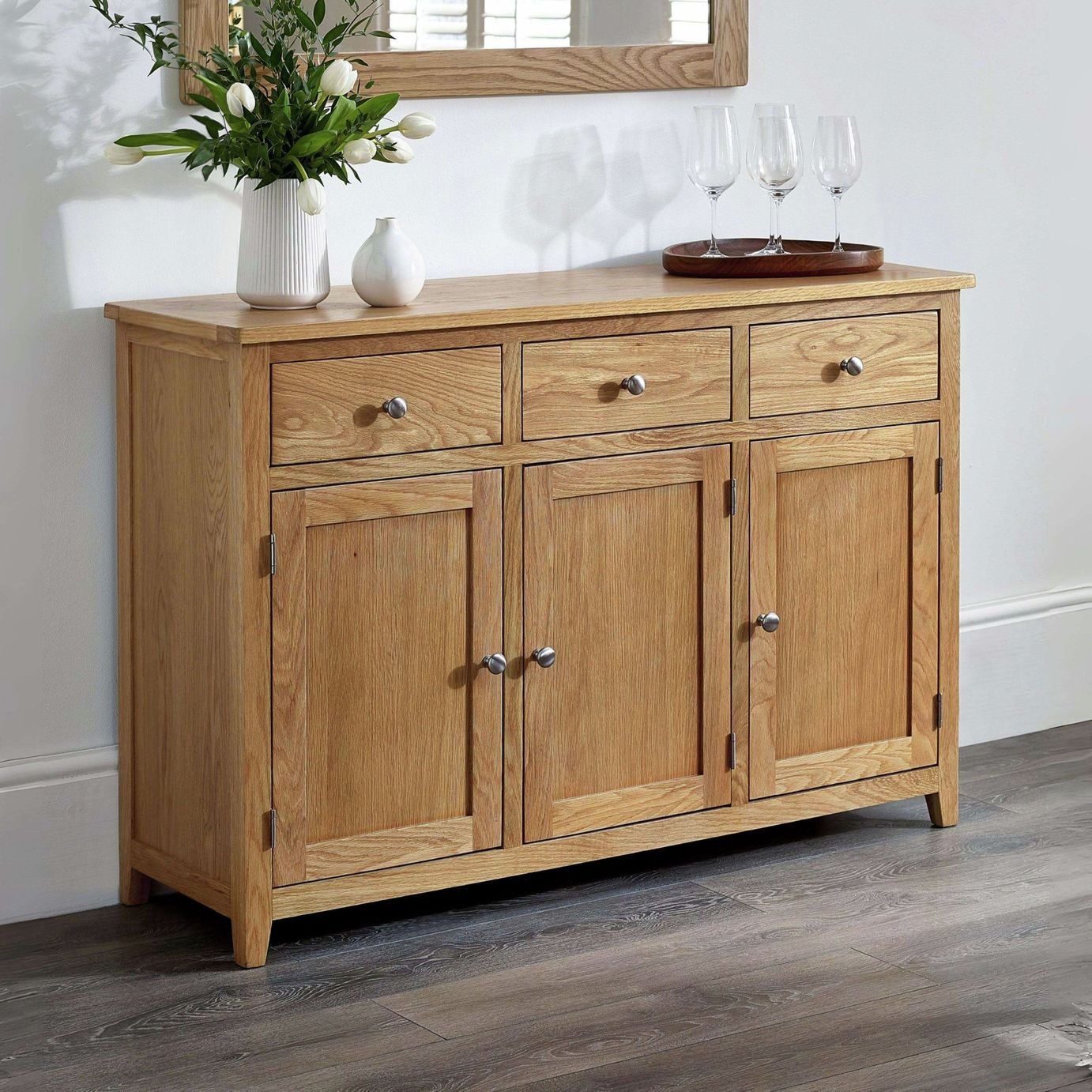 Julian Bowen Mallory 3 Door 3 Drawer Sideboard - Natural