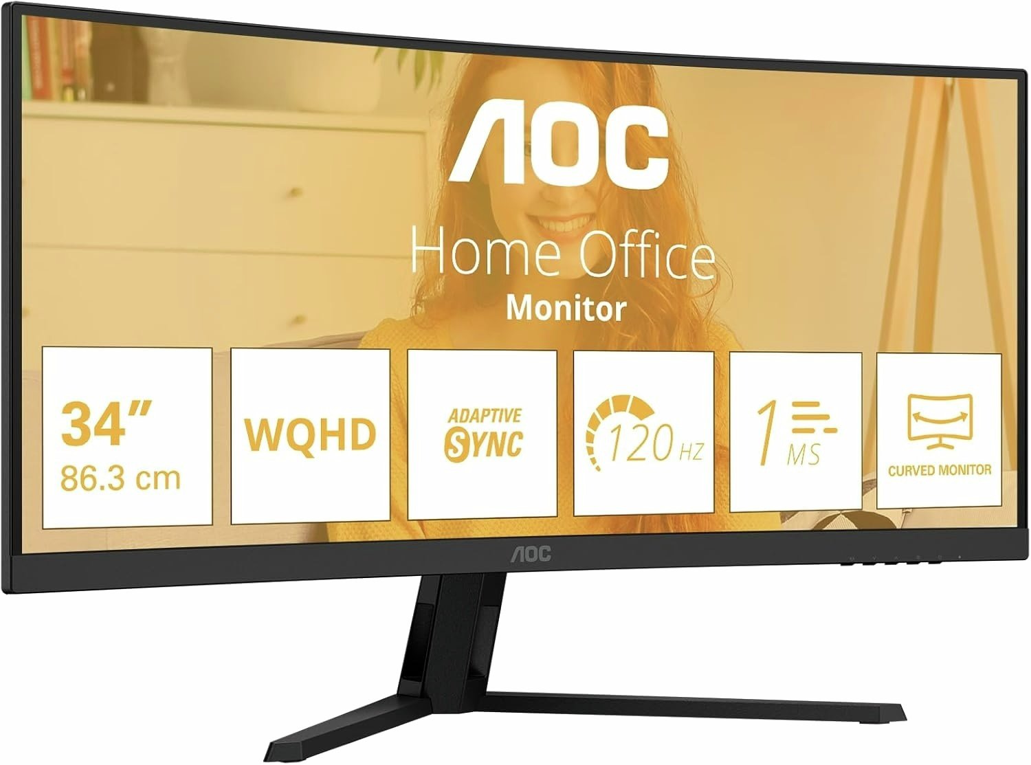 AOC CU34B3E 34 Inch Curved QHD 120Hz Monitor