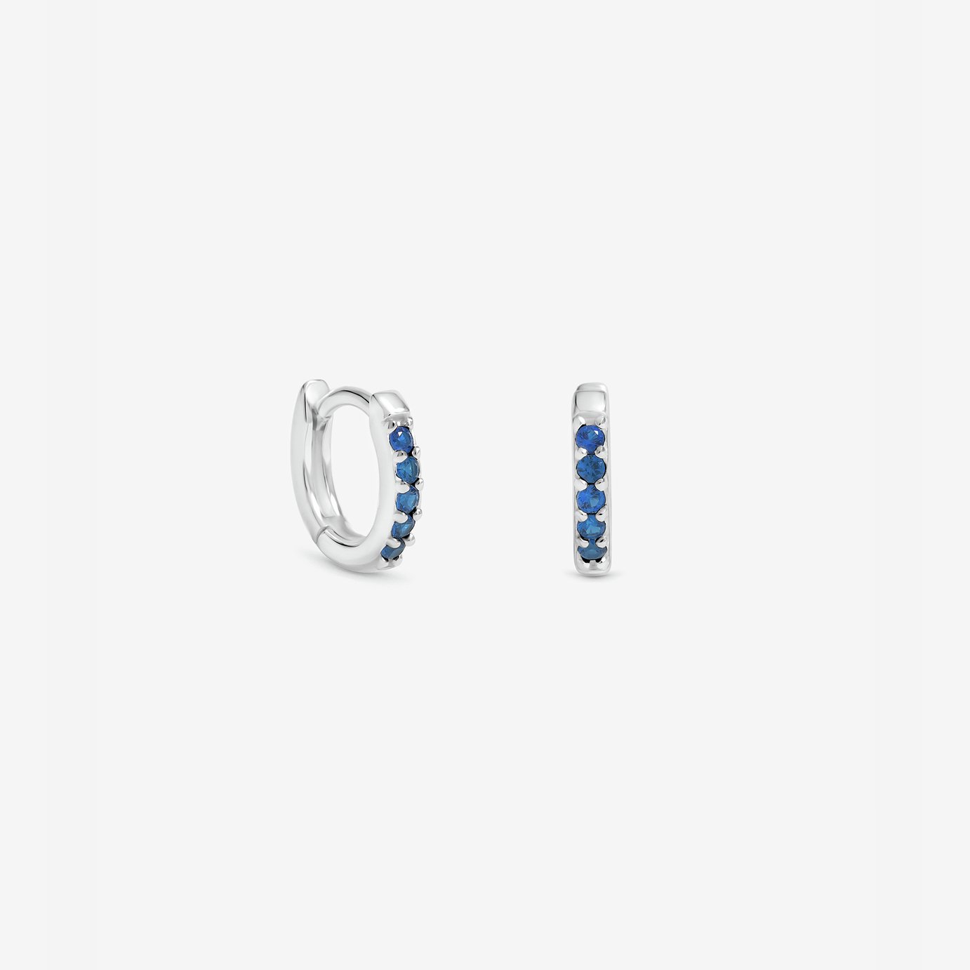 Simply Silver 925 Sterling Silver Sapphire Mini 10mm Hoop Earrings