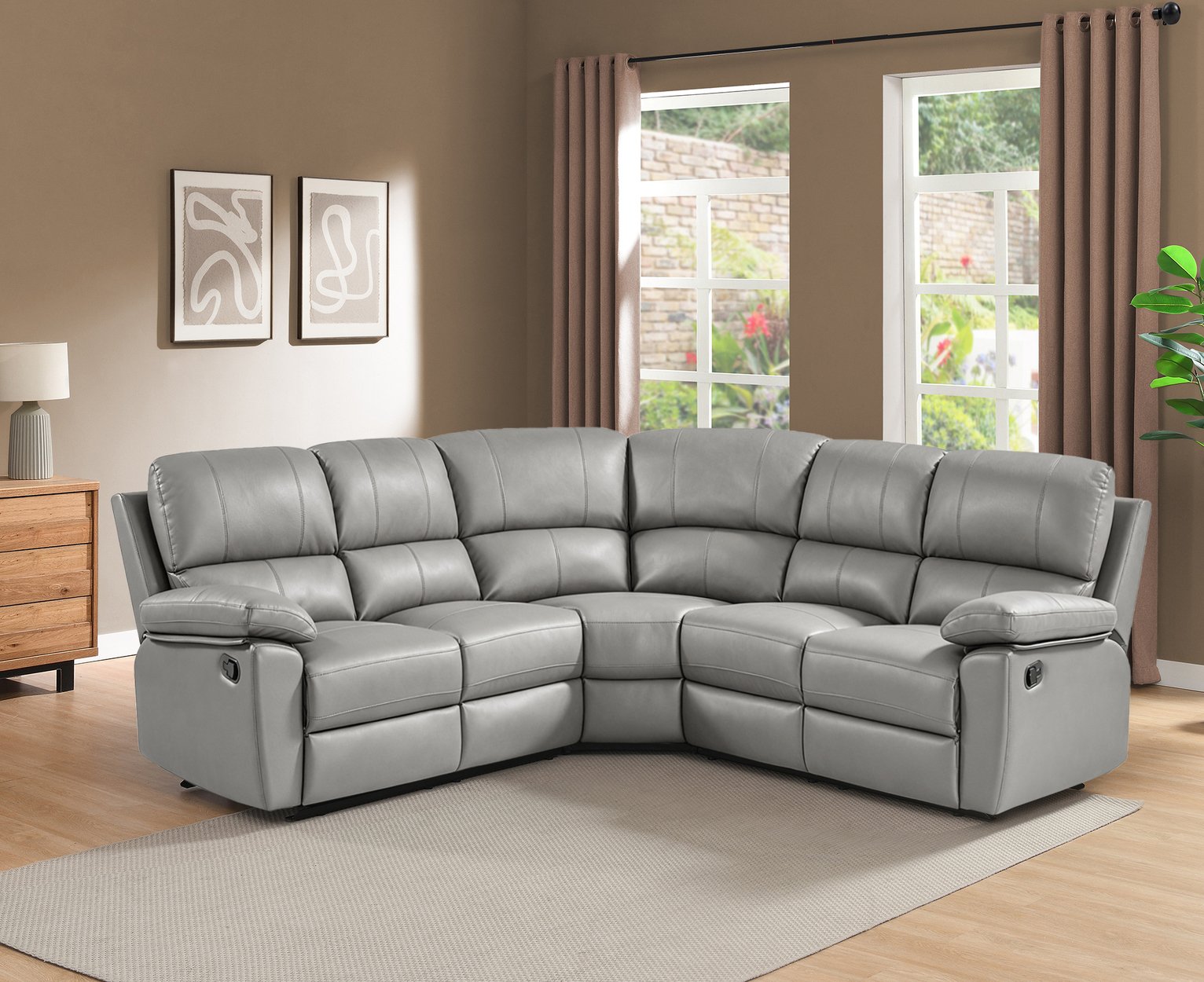 Argos Home Toby Recliner Corner Sofa - Grey