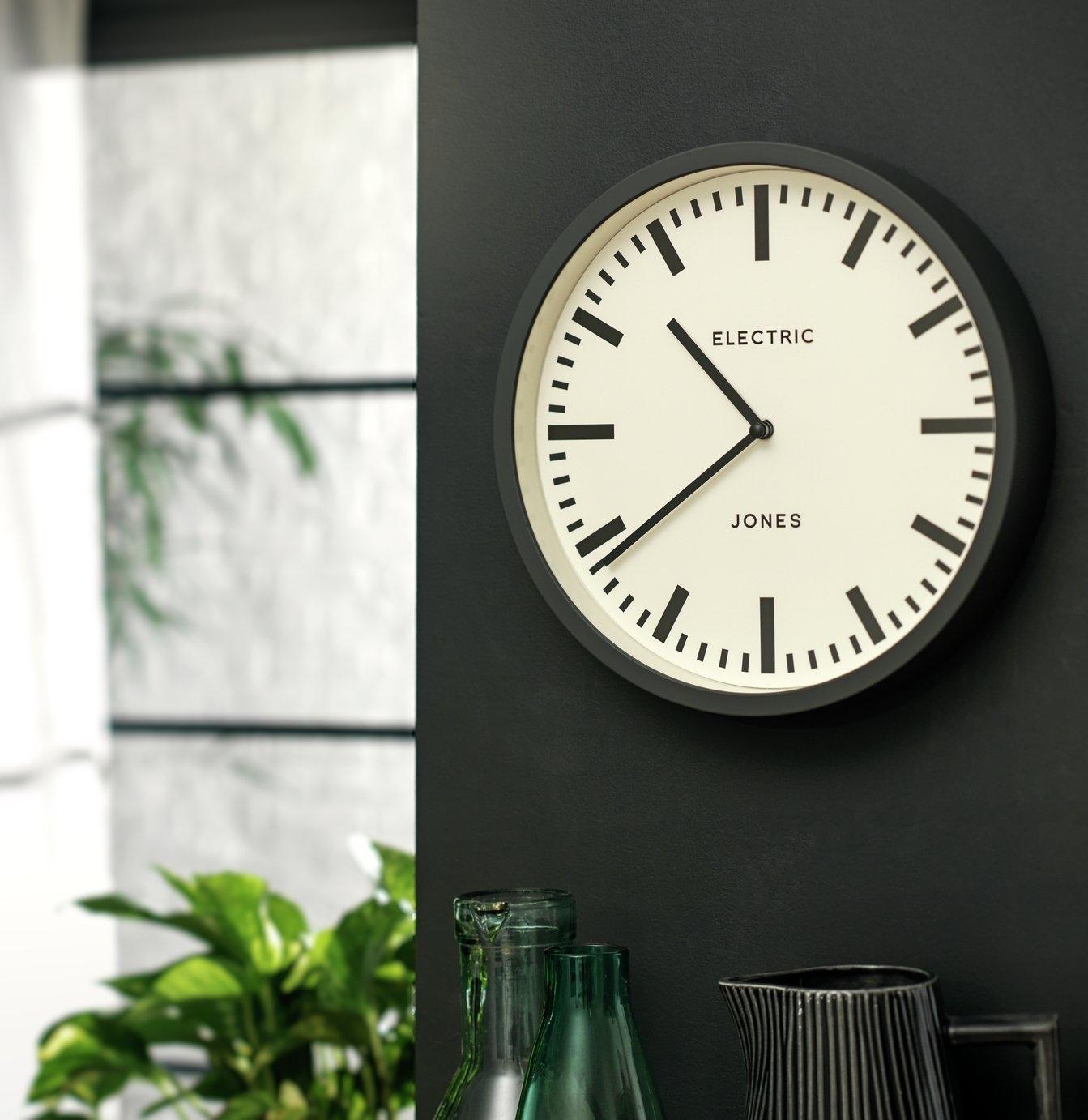 Jones Electric Wall Clock - Grey 