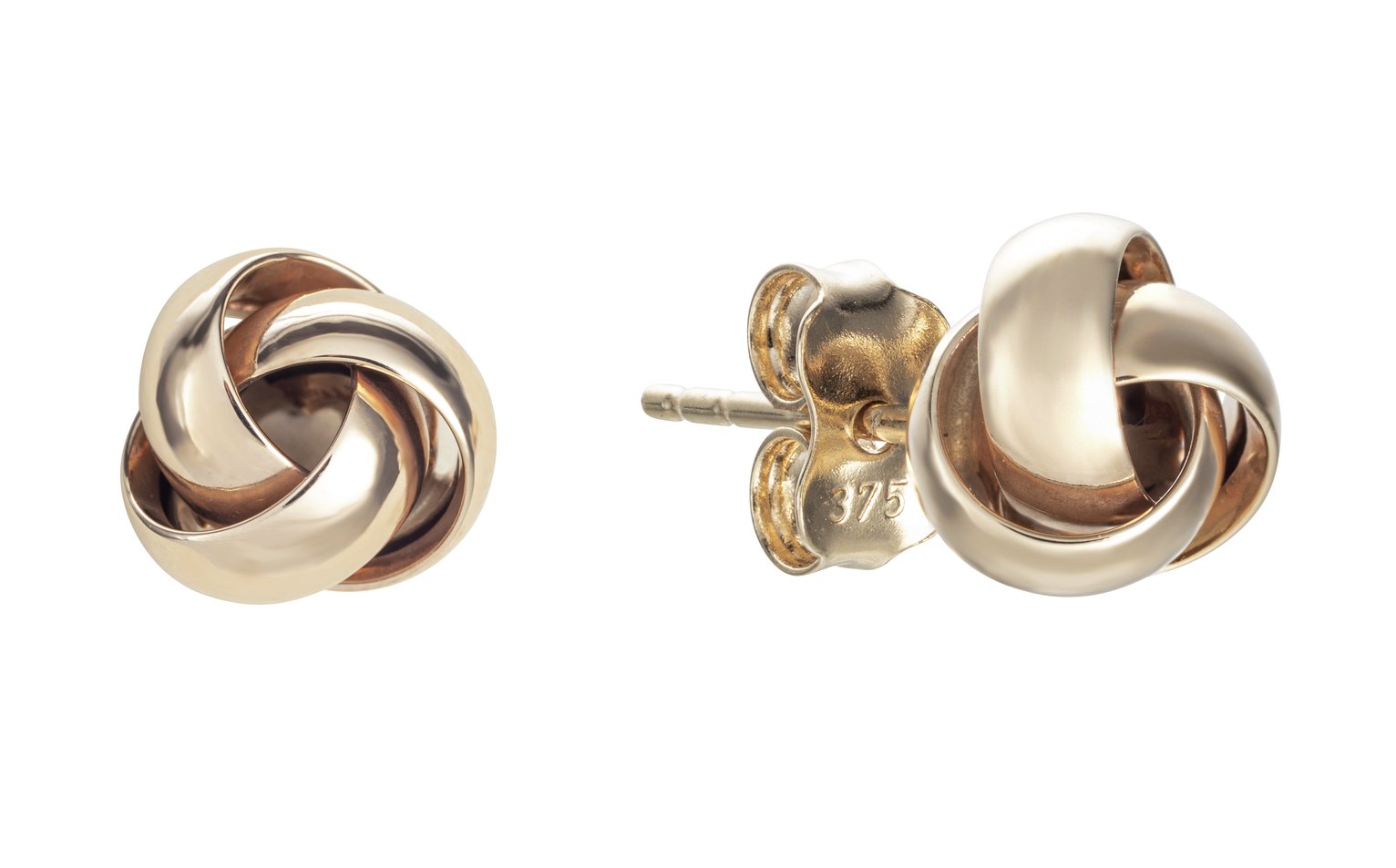 Revere 9ct Yellow Gold Knot Stud Earrings