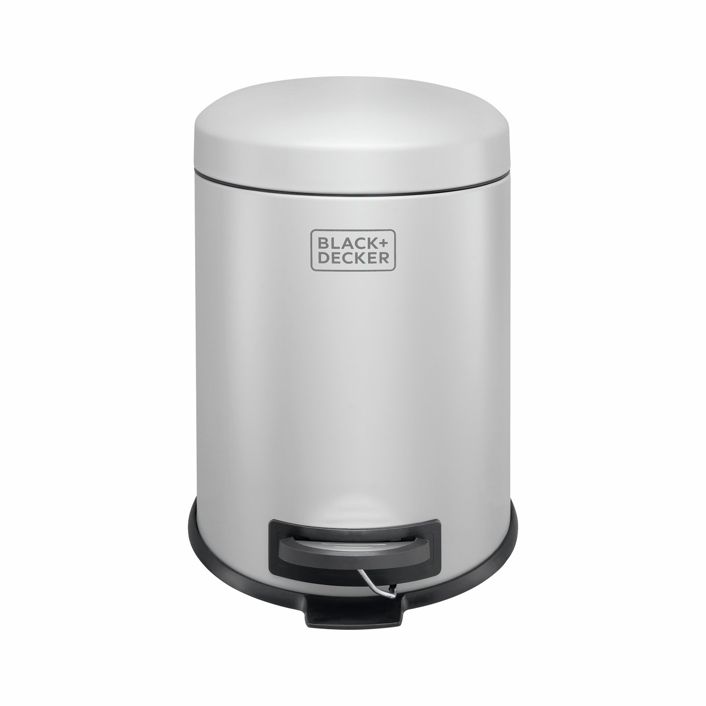 Black + Decker Dome Lid Pedal 5L Recycle Bin - Grey